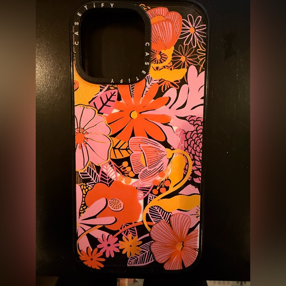 Casetify Pink Orange Yellow Floral iPhone 16 pro Max Case